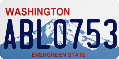 WA license plate ABL0753