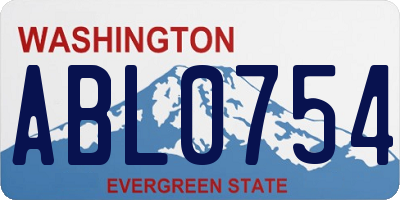 WA license plate ABL0754