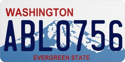 WA license plate ABL0756