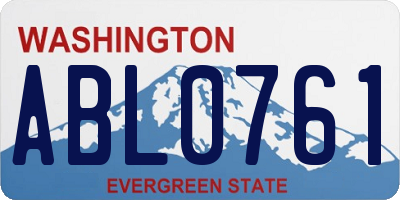WA license plate ABL0761