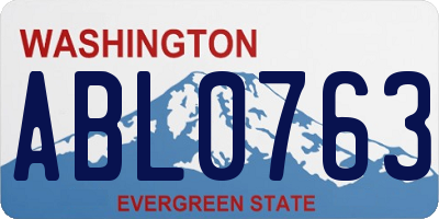 WA license plate ABL0763