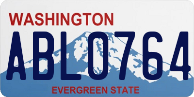 WA license plate ABL0764