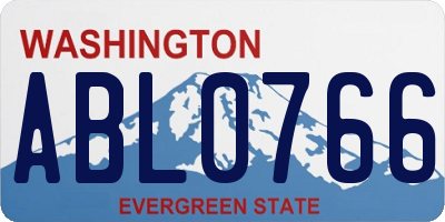 WA license plate ABL0766