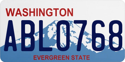 WA license plate ABL0768