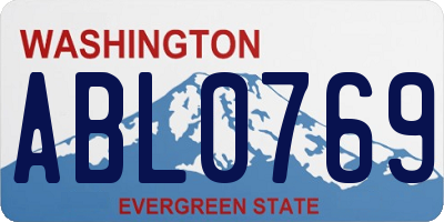 WA license plate ABL0769
