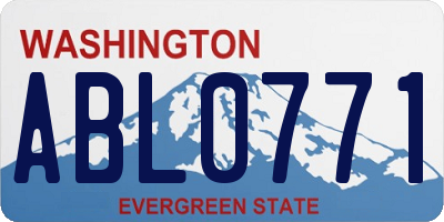 WA license plate ABL0771