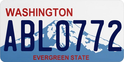 WA license plate ABL0772