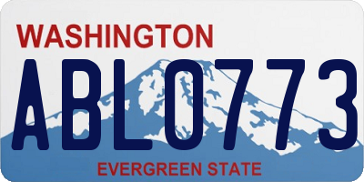 WA license plate ABL0773
