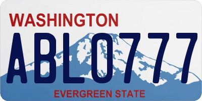 WA license plate ABL0777