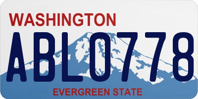 WA license plate ABL0778