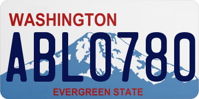 WA license plate ABL0780