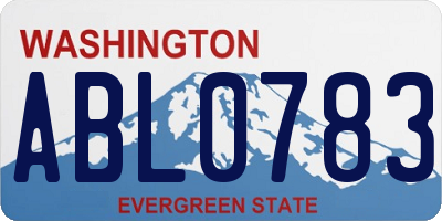 WA license plate ABL0783