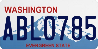 WA license plate ABL0785