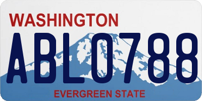WA license plate ABL0788