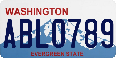 WA license plate ABL0789