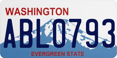 WA license plate ABL0793