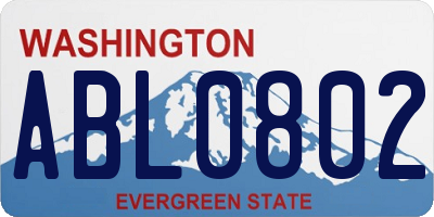 WA license plate ABL0802