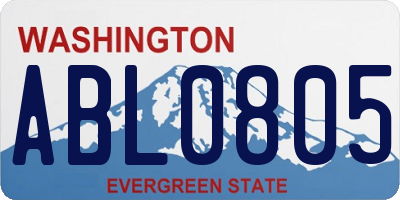 WA license plate ABL0805