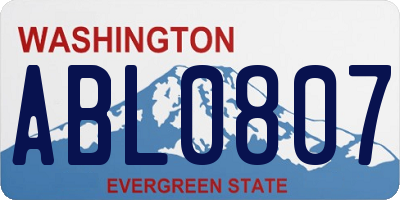 WA license plate ABL0807