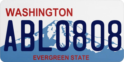 WA license plate ABL0808