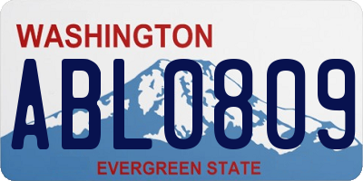 WA license plate ABL0809