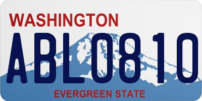 WA license plate ABL0810