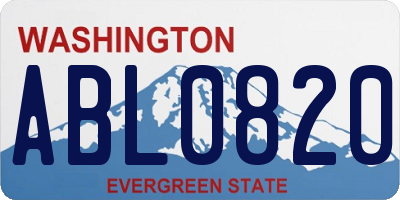 WA license plate ABL0820