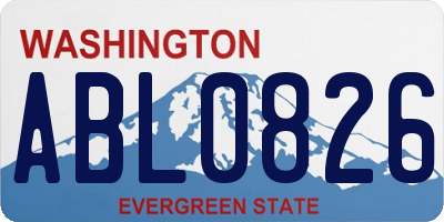 WA license plate ABL0826