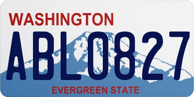WA license plate ABL0827