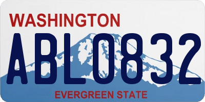 WA license plate ABL0832