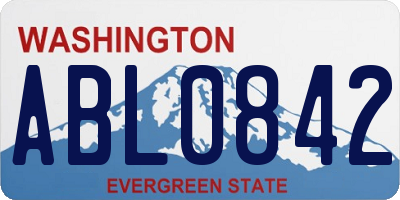 WA license plate ABL0842