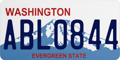 WA license plate ABL0844