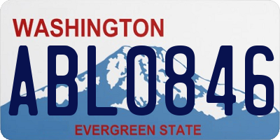 WA license plate ABL0846
