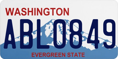 WA license plate ABL0849
