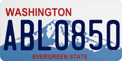 WA license plate ABL0850