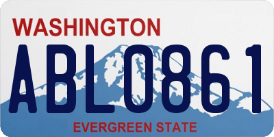 WA license plate ABL0861