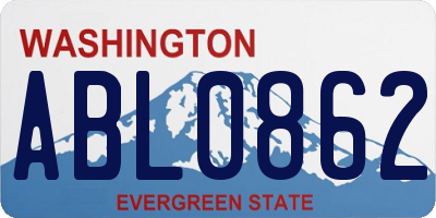 WA license plate ABL0862