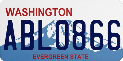 WA license plate ABL0866
