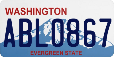WA license plate ABL0867
