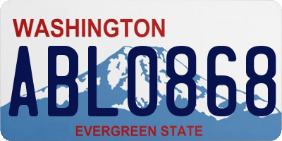 WA license plate ABL0868