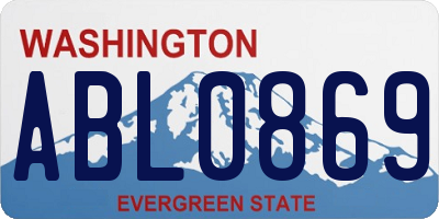 WA license plate ABL0869