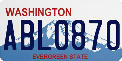 WA license plate ABL0870