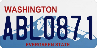WA license plate ABL0871
