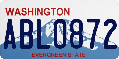 WA license plate ABL0872