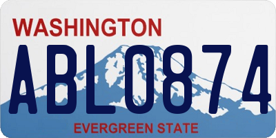 WA license plate ABL0874