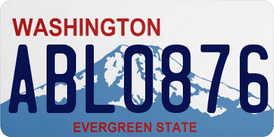 WA license plate ABL0876