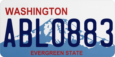 WA license plate ABL0883