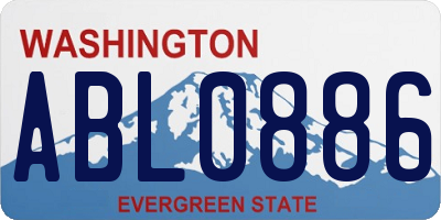 WA license plate ABL0886
