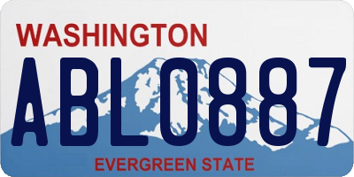 WA license plate ABL0887