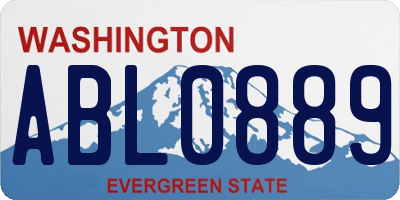 WA license plate ABL0889